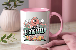 Cartoon Easter Egg Character I Am So Eggcited Illustration Product Image 3
