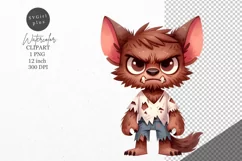 Halloween clipart, Werewolf clipart, Kids Halloween Product Image 1