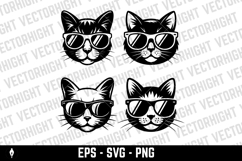 Vector logo of a cat's face wearing sunglasses Product Image 3