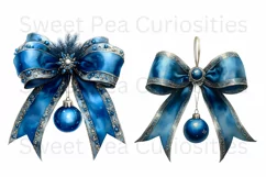 Christmas, Bows, Ephemera, PNG, watercolor, Clipart Product Image 3