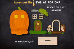 Pumpkin House SVG laser cut files for Glowforge Product Image 3