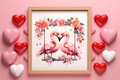 Valentine Animal On Swings Clipart, Valentine Animal Clipart Product Image 3