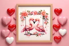 Valentine Animal On Swings Clipart, Valentine Animal Clipart Product Image 3