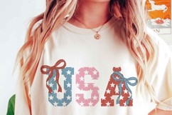 Distressed USA Svg Png | Patriotic Coquette Png Product Image 3