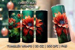 Christmas Flower Sublimation Tumbler | 3d Tumbler Wrap Product Image 1