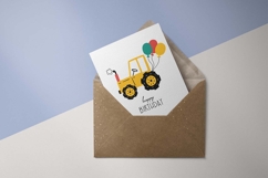 Car Tractor | Happy Birthday Card | EPS SVG PNG JPG AI Product Image 3