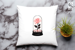 Pink Glass Dome Rose Clipart Sublimation PNG Product Image 3