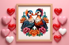 Valentines Day Mandarin Duck Couple, Christmas Clipart Product Image 3