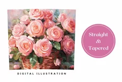 Pink Roses Tumbler Sublimation, Valentines Tumbler Design Product Image 3