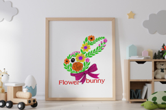 Floral Bunny Face Embroidery Designs Product Image 3