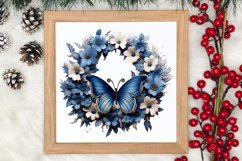 Blue Christmas Watercolor Clipart, Blue Christmas Sublimatio Product Image 3