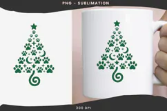 Paw print Christmas tree png design for T-shirts Product Image 3