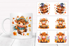 Highland Cow Mug Bundle. Cute Cow Mug Sublimation Product Image 5