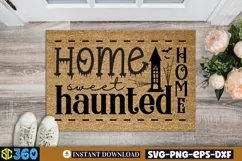 Home sweet haunted home SVG, Halloween Doormat Svg Product Image 3