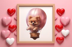 Cute Valentine Pomeranian Puppy, Valentines Clipart Product Image 3