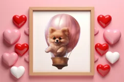 Cute Valentine Pomeranian Puppy, Valentines Clipart Product Image 3