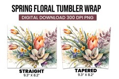 Spring floral tumbler wrap sublimation Product Image 3