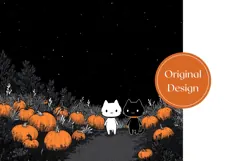 Cute Halloween Cats Tumbler, Halloween Pumpkins Tumbler Wrap Product Image 3
