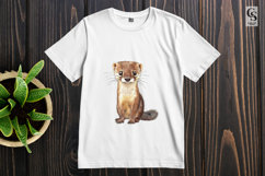 Watercolor Weasel Animal Clipart Sublimation PNG Product Image 2