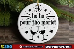 Ho ho ho pour the merlot SVG, Christmas Drink SVG Product Image 3