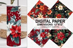 Christmas Floral Seamless Digital Paper-Christmas Background Product Image 1
