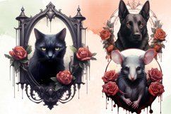 Gothic Halloween Watercolor Clipart Bundle, Gothic Halloween Product Image 4