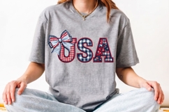 4th Of July USA PNG, Patriotic Coquette Bow Sublimation PNG. Product Image 2