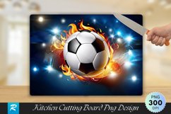 Football With Fire Cutting Board Sublimation Design Product Image 1