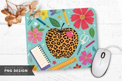 Funky Leopard Print Apple Flowers and Supplies Mouse Pad PNG Product Image 1