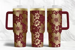 40oz Tumbler laser svg Daisy wrap | Flowers wrap design Product Image 1