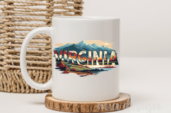 Virginia State PNG, Vintage Blue Ridge Mountains Sublimation Product Image 3