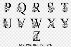 Monogram Floral Flower Alphabet Font Letters SVG Laser Cut Product Image 3