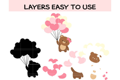 Cute Teddy Bear with Heart Balloons | Valentine&#039;s Day, Baby Product Image 3
