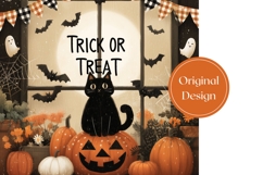 Trick Or Treat Halloween Tumbler, Cartoon Black Cat Tumbler Product Image 3