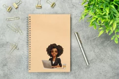 Boss Lady Illustration, Girl with Laptop, Strong Woman PNG Product Image 3