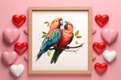 Valentine Kissing Birds Clipart, Valentine Couplet Product Image 3