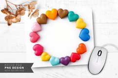 Rainbow Love Hearts Mouse Pad PNG Design Product Image 1
