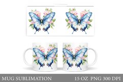 Butterfly Mug Design. Butterfliy Mug Sublimation Product Image 1