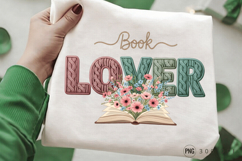 Book Lover PNG Design, Book Lover Floral PNG Design Knitted Product Image 3