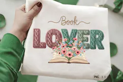 Book Lover PNG Design, Book Lover Floral PNG Design Knitted Product Image 3
