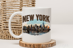New York State PNG, Vintage NYC Skyline Sublimation Design Product Image 3