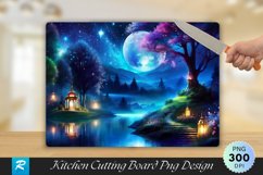 Whimsical Night Art Cutting Board Sublimation Design Product Image 1