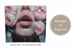 Pink Lips Tumbler Design, Floral Tumbler Sublimation PNG Product Image 3