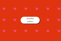 Red Background with Pink Hearts Seamless Valentine Pattern Product Image 1