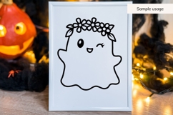 Ghost with Flowers SVG, Halloween Ghost SVG Product Image 3