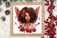 Christmas Black Angel Clipart, Christmas Angel Clipart Product Image 3