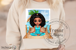 Relax Yoga Beach Meditation Design Tropical Wellness Chibi Product Image 3