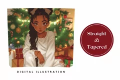 Girl Christmas Tumbler Wrap, Christmas Tree Sublimation Product Image 3