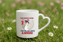 4th of July Goose, Red White Boozy PNG Sublimation Design Product Image 3