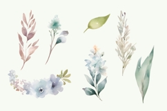 Watercolor Whimsical Flower Clipart PNG Product Image 3